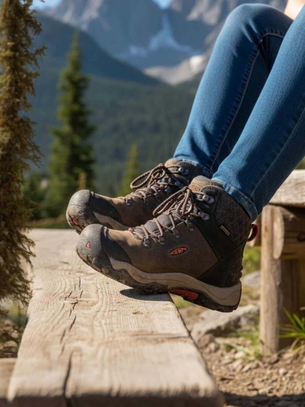 ✨️KEEN Women's Brown Hiking Boots - Rugged Waterproof Trail Boots! New Laces! - Picture 4 of 16